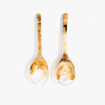 Dinosaur Designs Long Stone Servers Tableware in Light Horn Colour resin