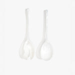 Dinosaur Designs Long Stone Servers in Snow Swirl Colour resin.