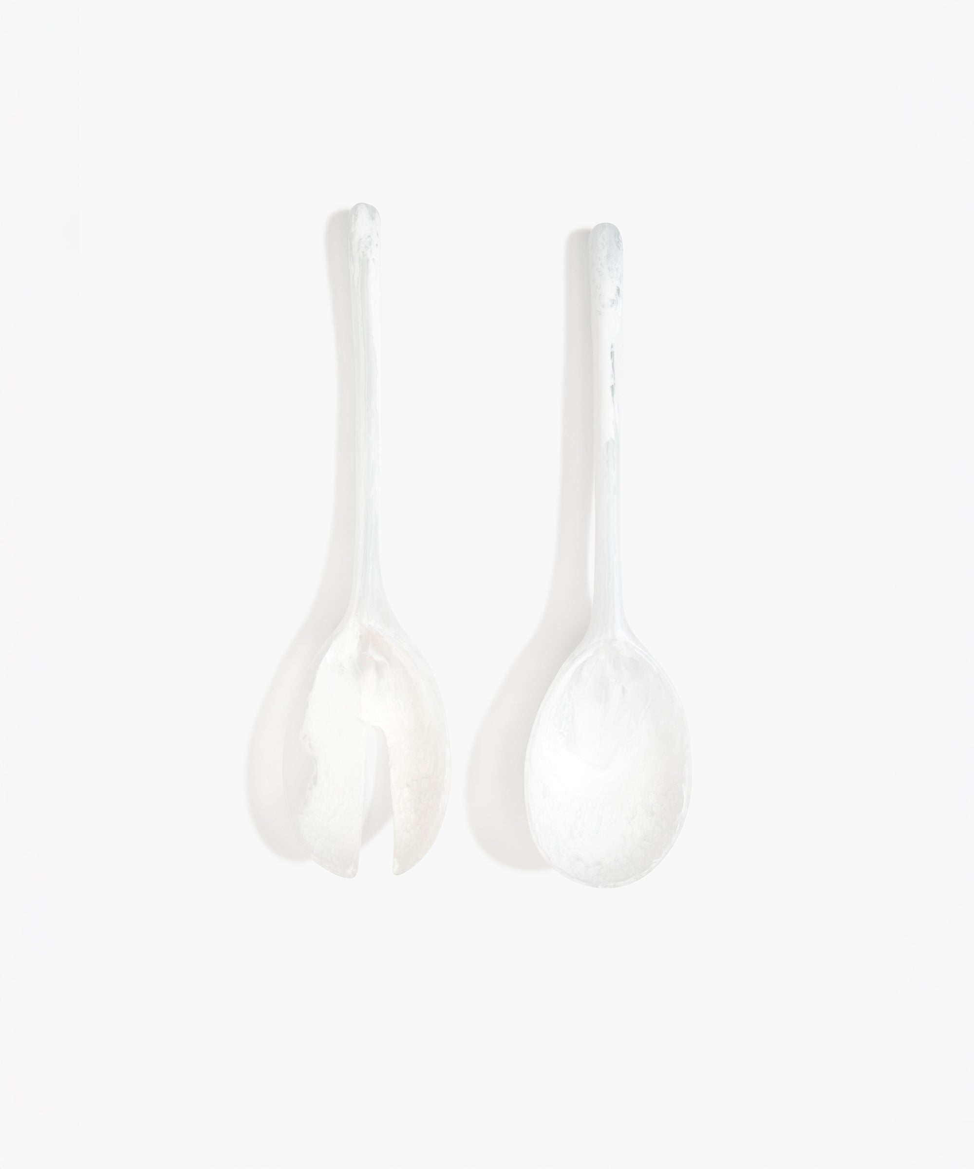 Dinosaur Designs Long Stone Servers in Snow Swirl Colour resin.