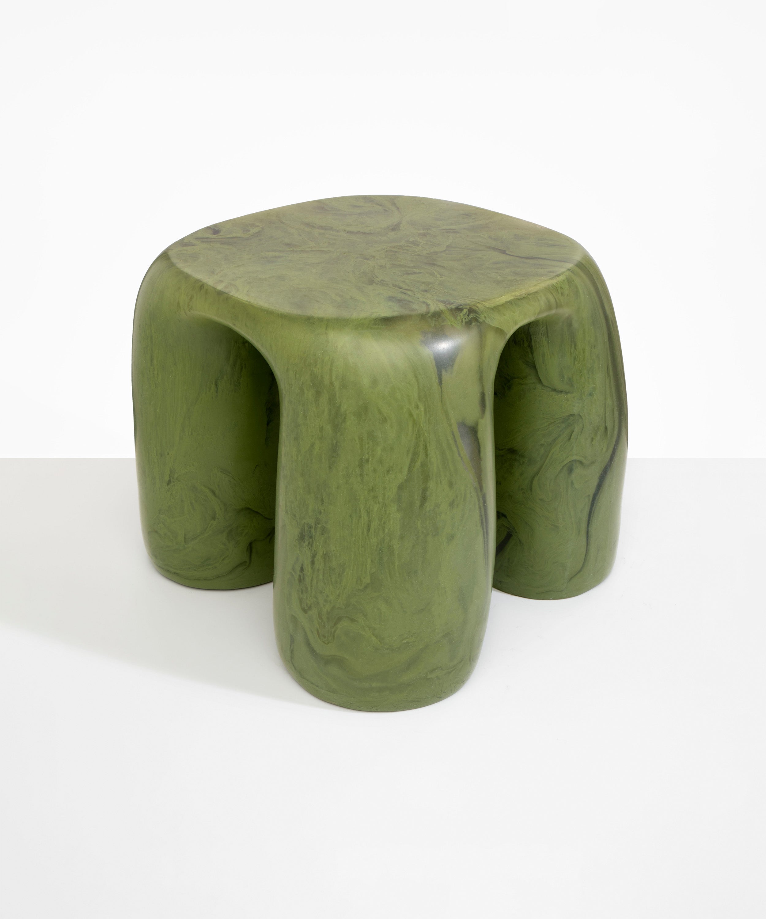 Dinosaur Designs 4 Leg Rock Tower Table End Tables in Olive Colour resin 