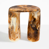 Dinosaur Designs Rock Tower Table in Light Horn Colour resin