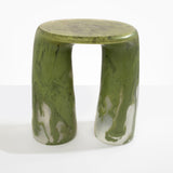 Dinosaur Designs Rock Tower Table in Olive Colour resin