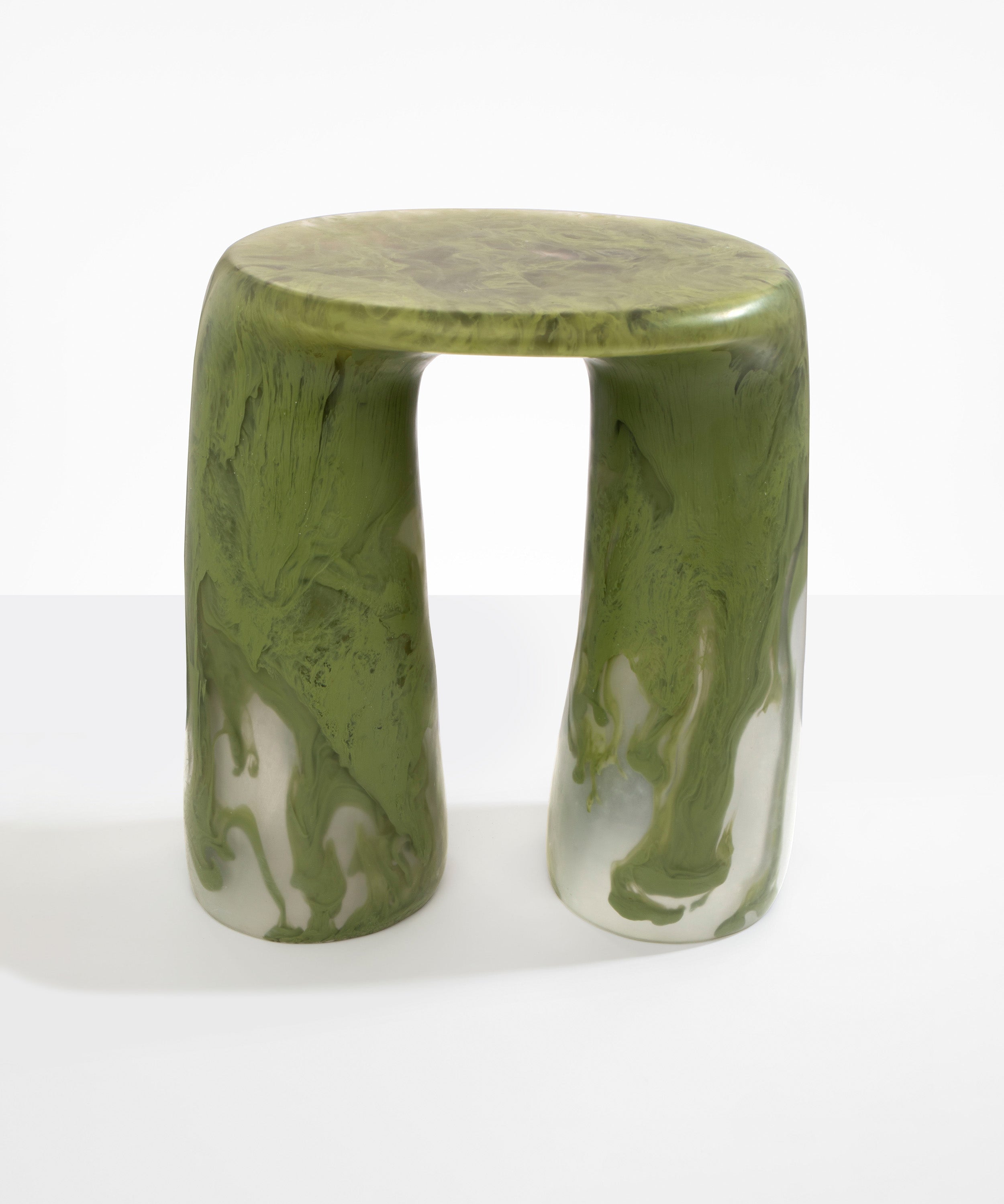 Dinosaur Designs Rock Tower Table in Olive Colour resin