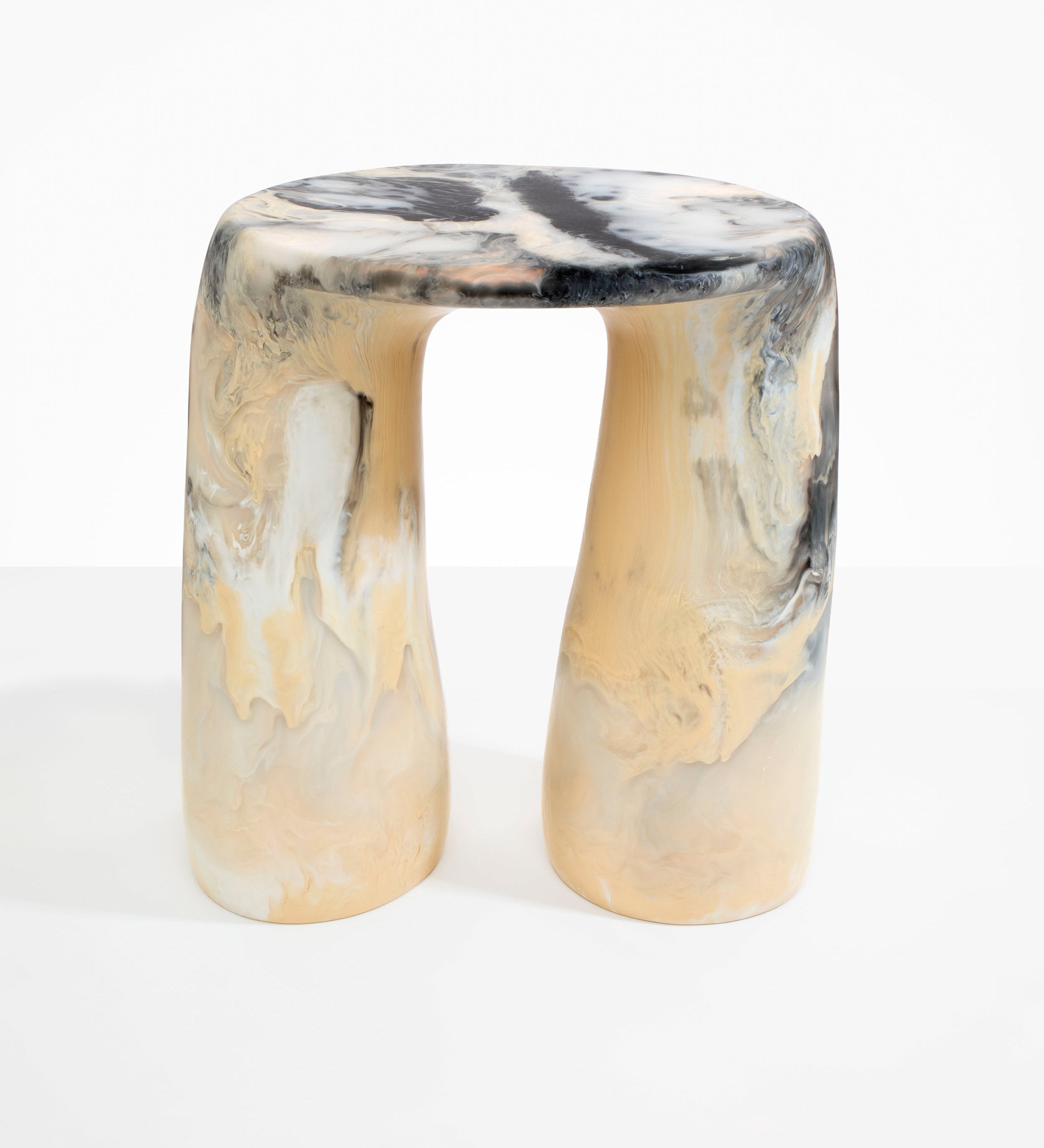 Dinosaur Designs Rock Tower Table End Tables in Sandy Pearl Colour resin