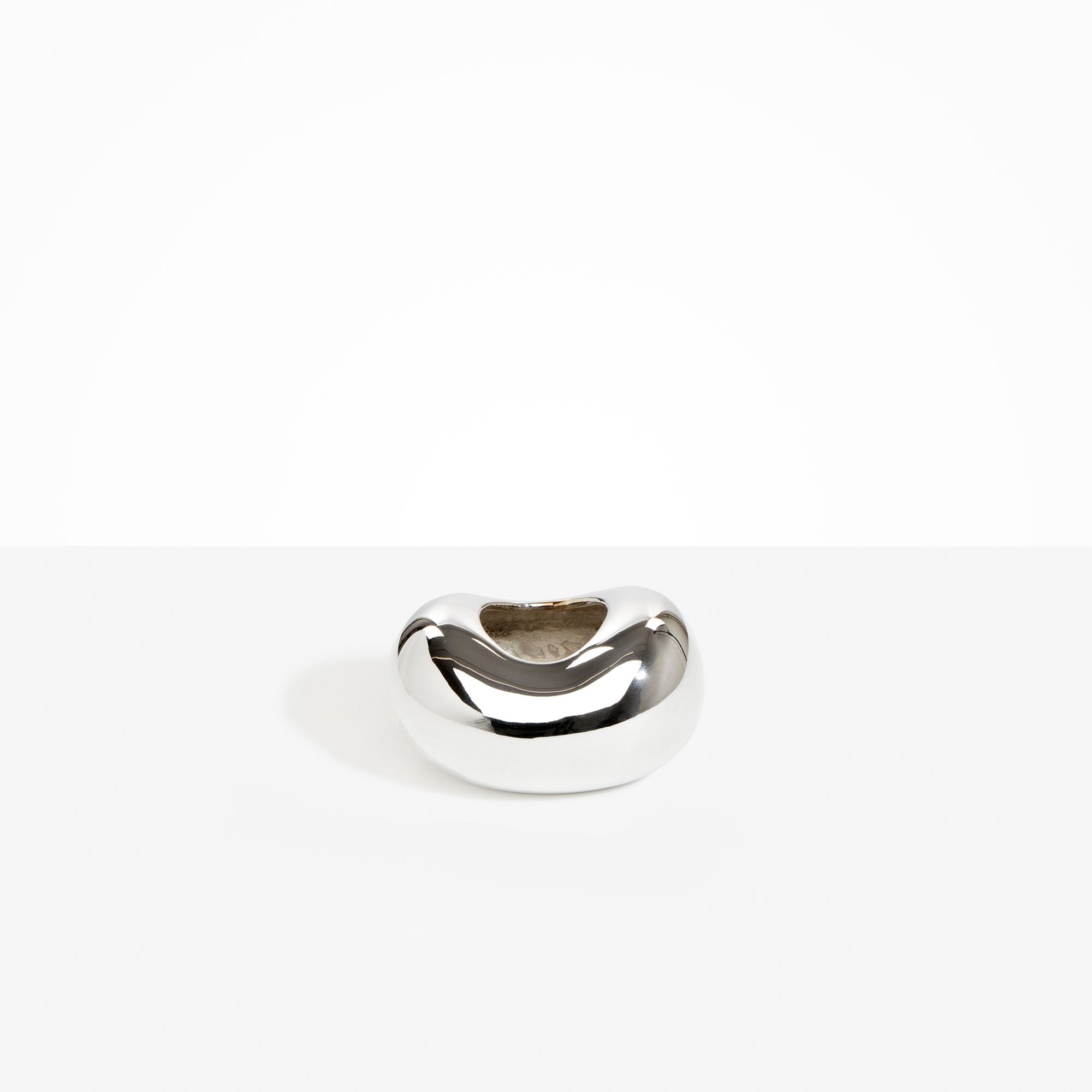 LO Collections Metal Bean Vase in Silver-Plated Brass Material..