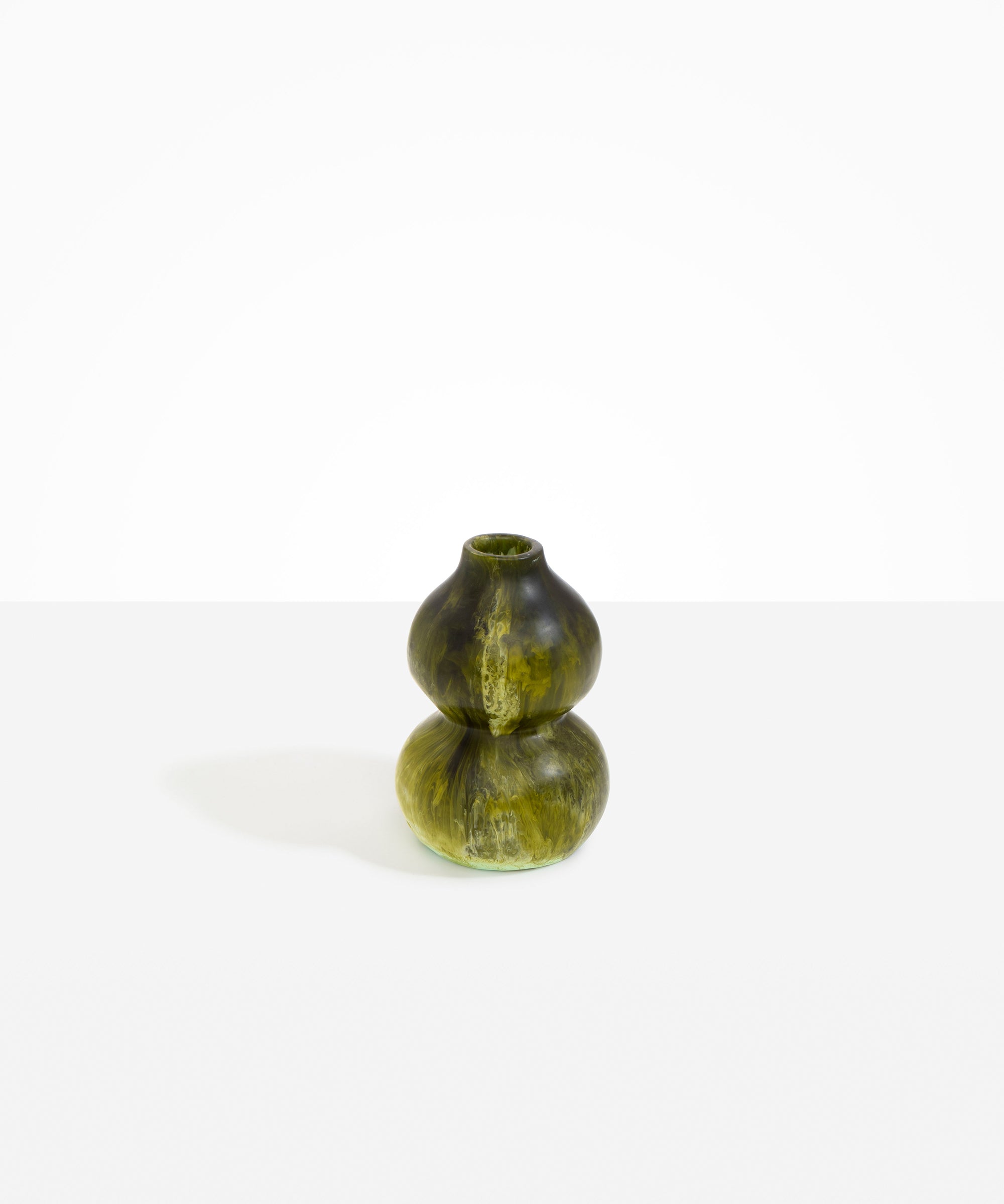 Dinosaur Designs Lotus Seed Vase in Malachite Colour resin..