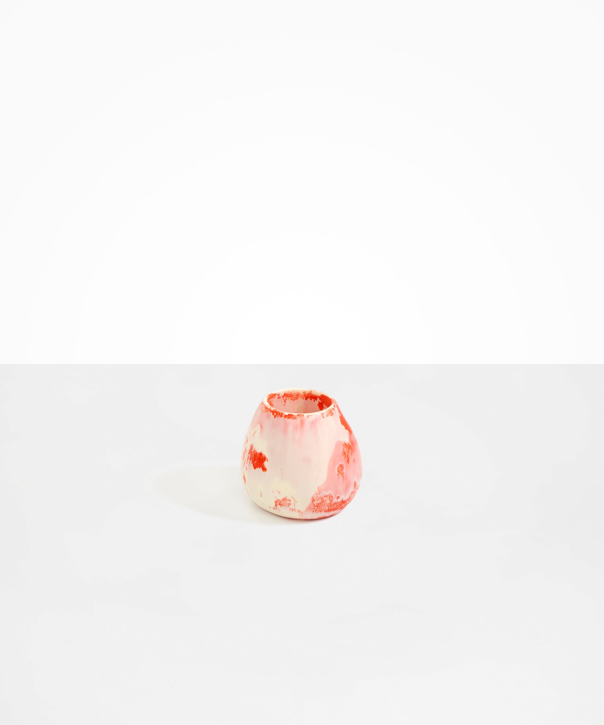 Dinosaur Designs Medium Volcanic Vase in Strawberry Colour resin