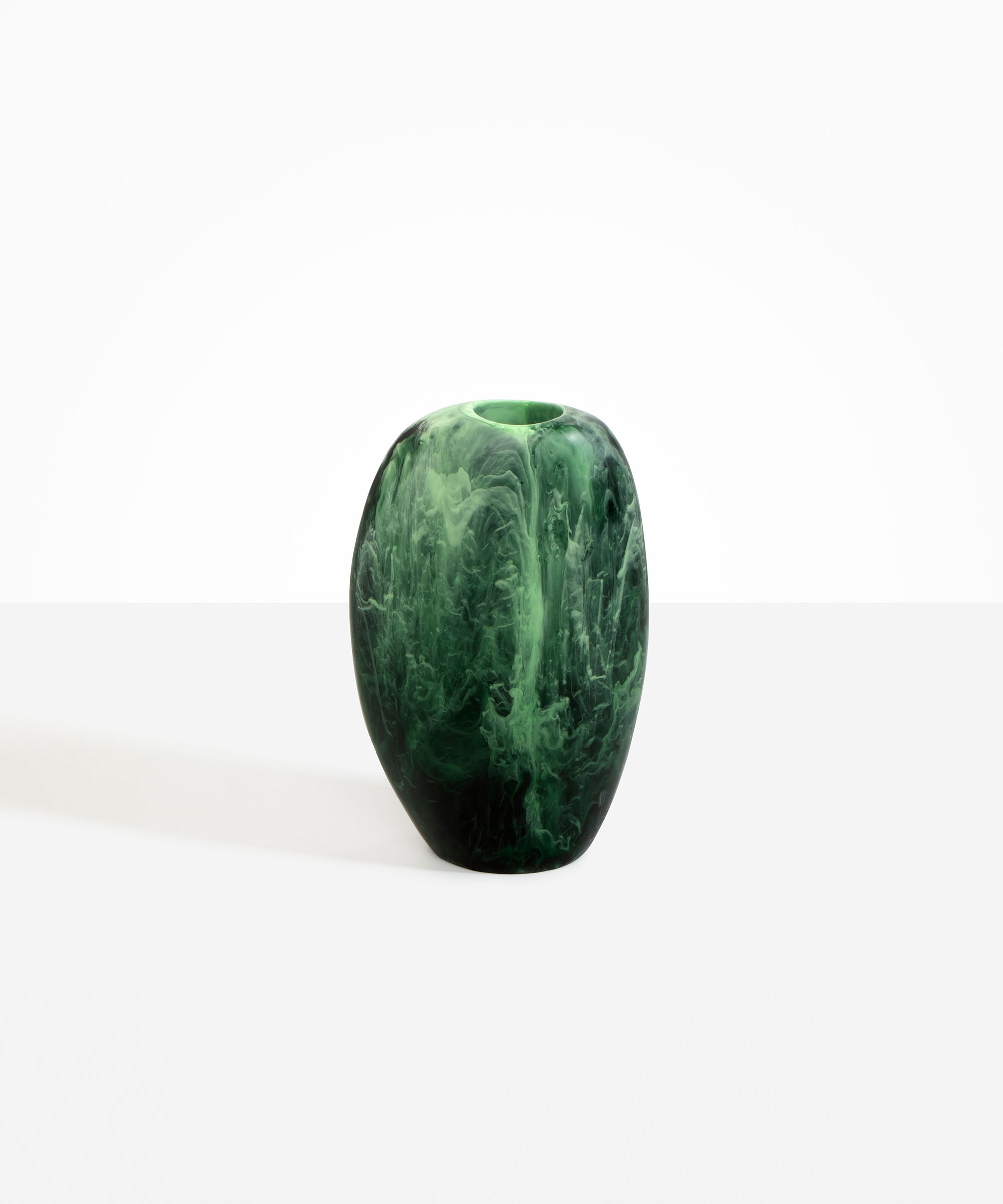 Dinosaur Designs Bold Skipping Stone Vase in Moss Colour resin