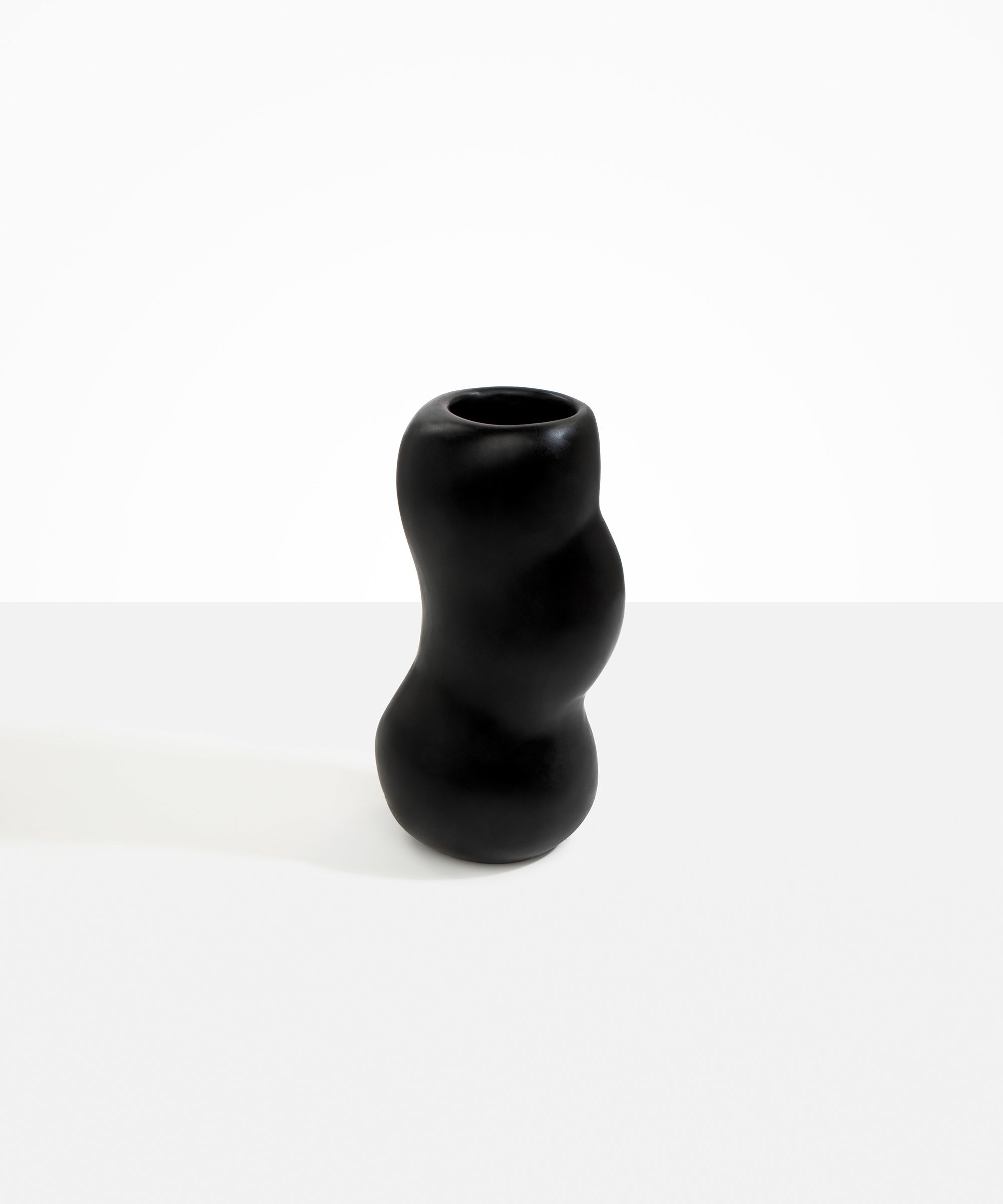 Dinosaur Designs Medium Valley Vase in Black Colour resin