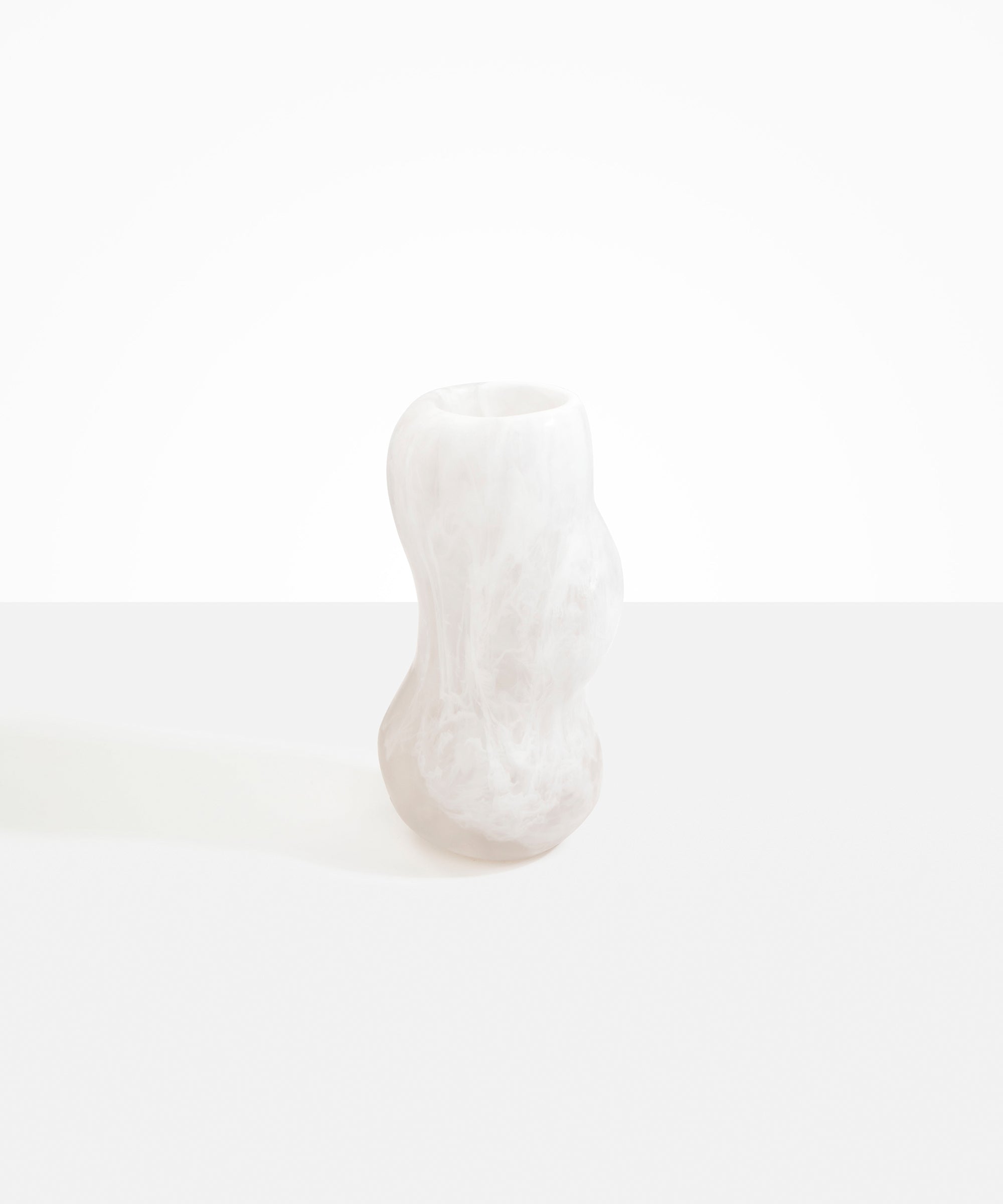 Dinosaur Designs Medium Valley Vase in Snow Swirl Colour resin..