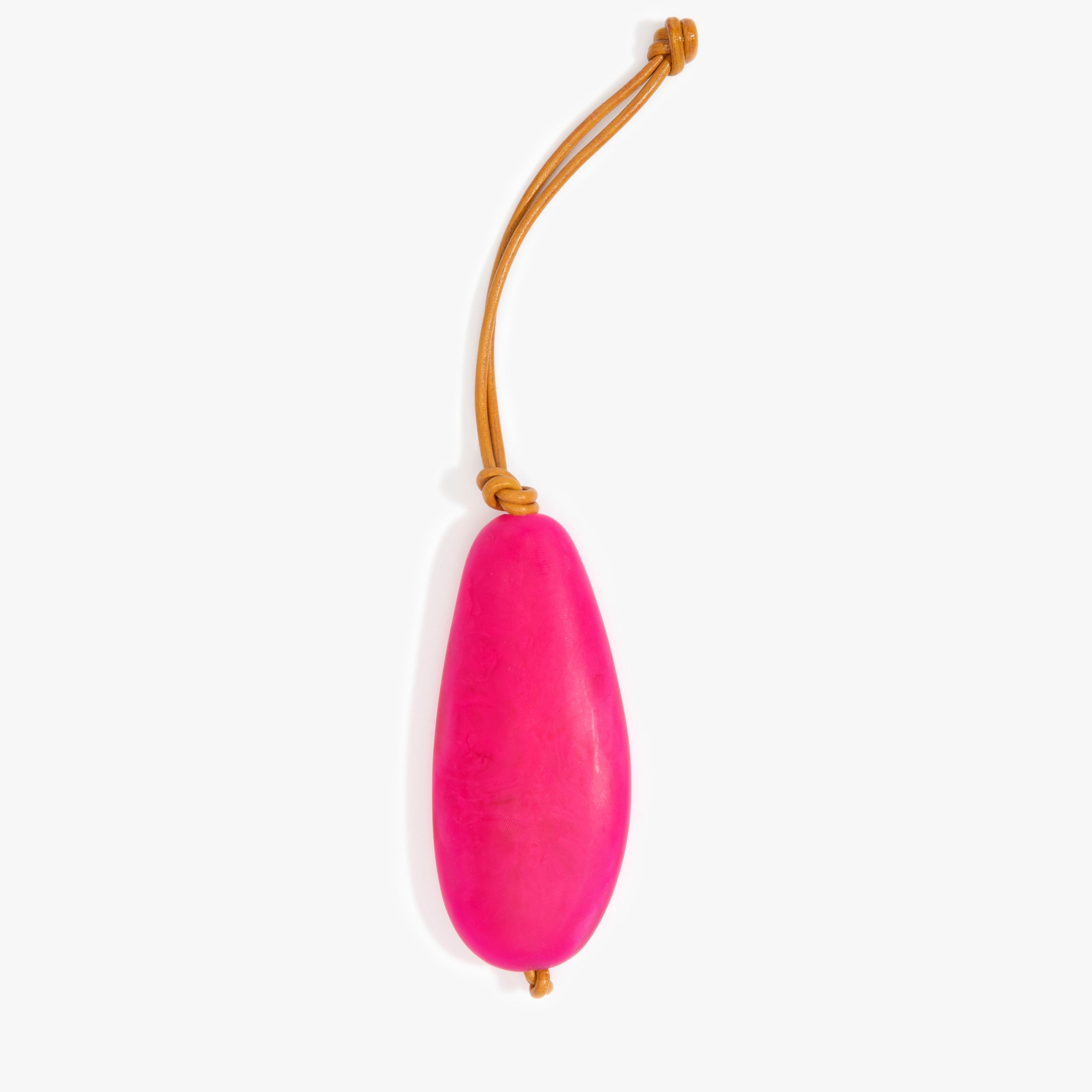 Dinosaur Designs Pebble Keyring in Flamingo Colour resin.